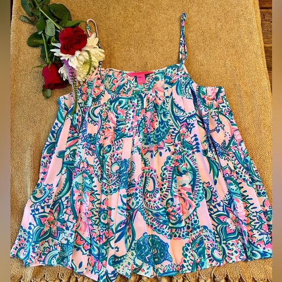 NWOT- Lilly Pulitzer Pleated Swing Tank, size Med - Picture 4 of 6